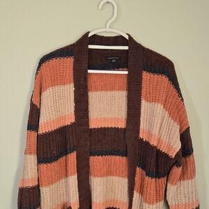 American Eagle | Orange And Brown Chenille Cardigan Size Medium